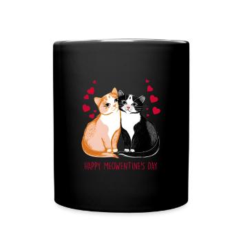 Chat Cadeau de Saint-Valentin - Mug uni - noir - Devant