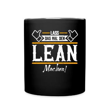 Lean Geschenkidee Geschenk Geburtstag - Tasse einfarbig - Schwarz - Vorne