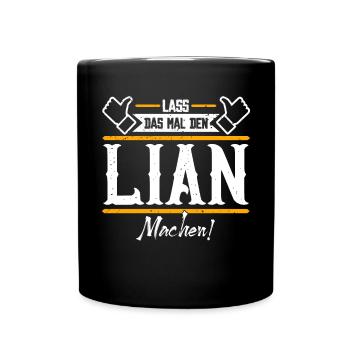 Lian Geschenkidee Geschenk Geburtstag - Tasse einfarbig - Schwarz - Vorne