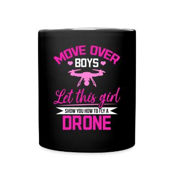 Quadcopter Drone Pilot Girl Drone Pilot - Tasse einfarbig - Schwarz - Vorne