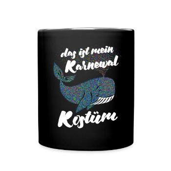 Fastnacht - Karneval - Karnewal - Wortspiel - Tasse einfarbig - Schwarz - Vorne