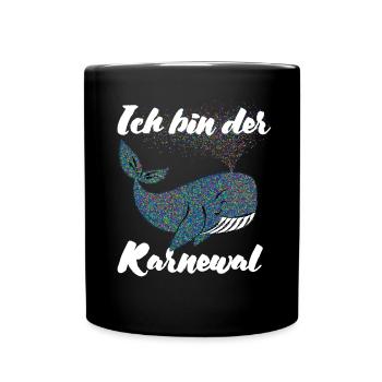 Fastnacht - Karneval - Karnewal - Wortspiel - Tasse einfarbig - Schwarz - Vorne