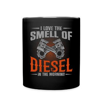J’adore l’odeur du diesel dans le mécanicien du matin - Mug uni - noir - Devant
