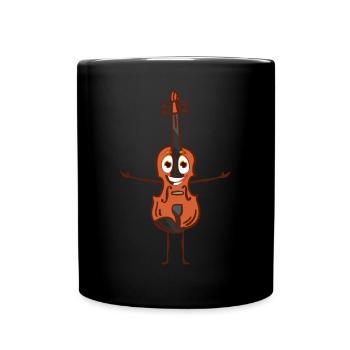 Funny Double Bass Stick Figure - Funny Double Bass - Mug uni - noir - Devant