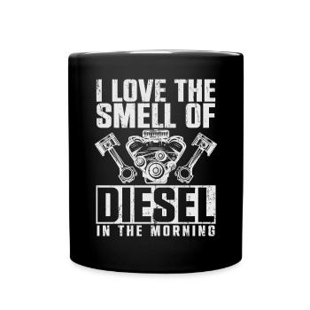 J’adore l’odeur du diesel dans le mécanicien du matin - Mug uni - noir - Devant