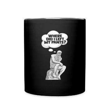 Thinker Statue Pants Design for a Philosopher - Full Colour Mug - black - Front