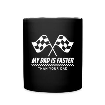 Mon père est plus rapide que ton père Race Track Racing Gi - Mug uni - noir - Devant