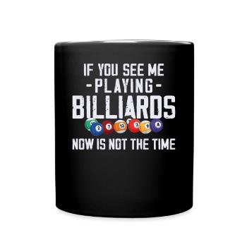 Billiards Pool Player Ball Vintage - Full Colour Mug - black - Front