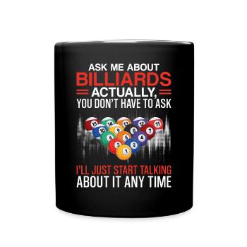 Billards Joueur de billard Balle Demandez-moi - Mug uni - noir - Devant