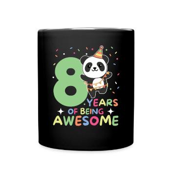 Panda pour les enfants de 8 ans de huit ans - Mug uni - noir - Devant