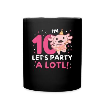 10ème anniversaire axolotl dix ans axolotls sucrés - Mug uni - noir - Devant