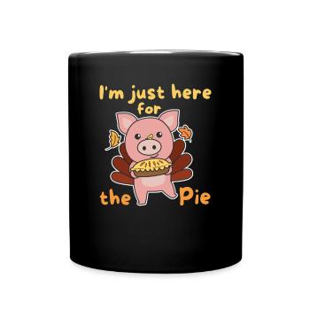 thanksgiving day outfits turkey pork with pie - Full Colour Mug - black - Front