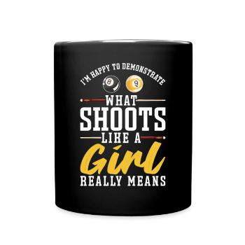 Billiards Pool Player Ball Girl - Full Colour Mug - black - Front