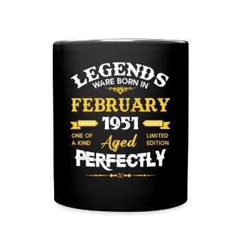Vintage Aged To Perfection February 1951 - Full Colour Mug - black - Front