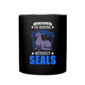 Seal Gift Seal Sea Lion - Full Colour Mug - black - Front