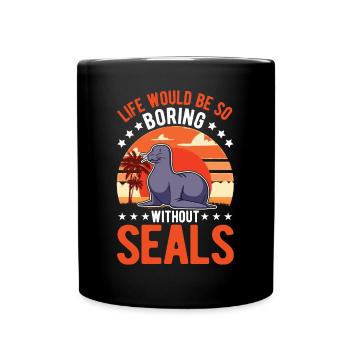 Seal Gift Seal Sea Lion - Full Colour Mug - black - Front