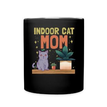Indoor-Katzenmutter - Tasse einfarbig - Schwarz - Vorne