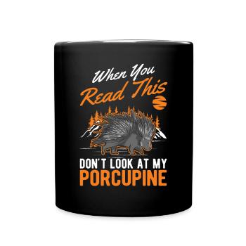 Porcupine lover Porcupine - Full Colour Mug - black - Front