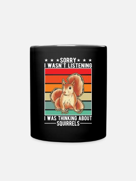 Eichhörnchen Geschenk Grauhörnchen Squirrel - Tasse einfarbig - Schwarz
