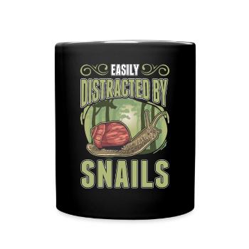Easily distracted by Snails Snail - Full Colour Mug - black - Front