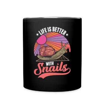 Life is better with a snail - Full Colour Mug - black - Front
