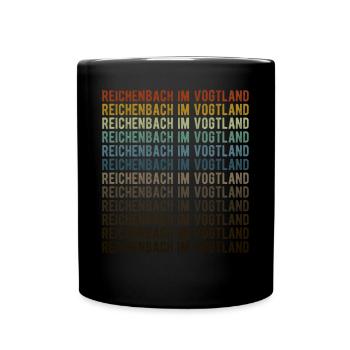 Reichenbach im Vogtland Stadt Retro Vintage - Tasse einfarbig - Schwarz - Vorne