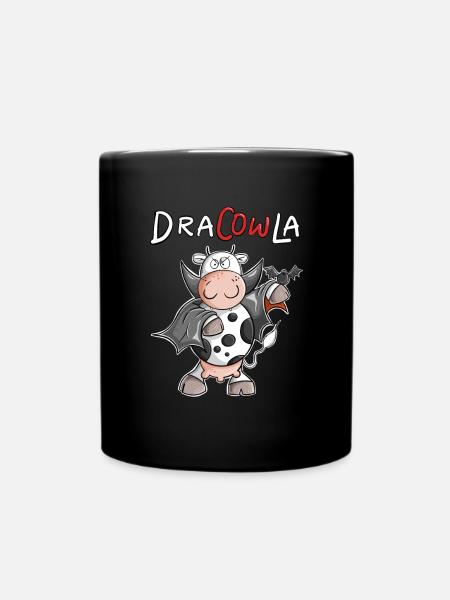 DraCOWla Drakula Kuh Halloween - Tasse einfarbig - Schwarz