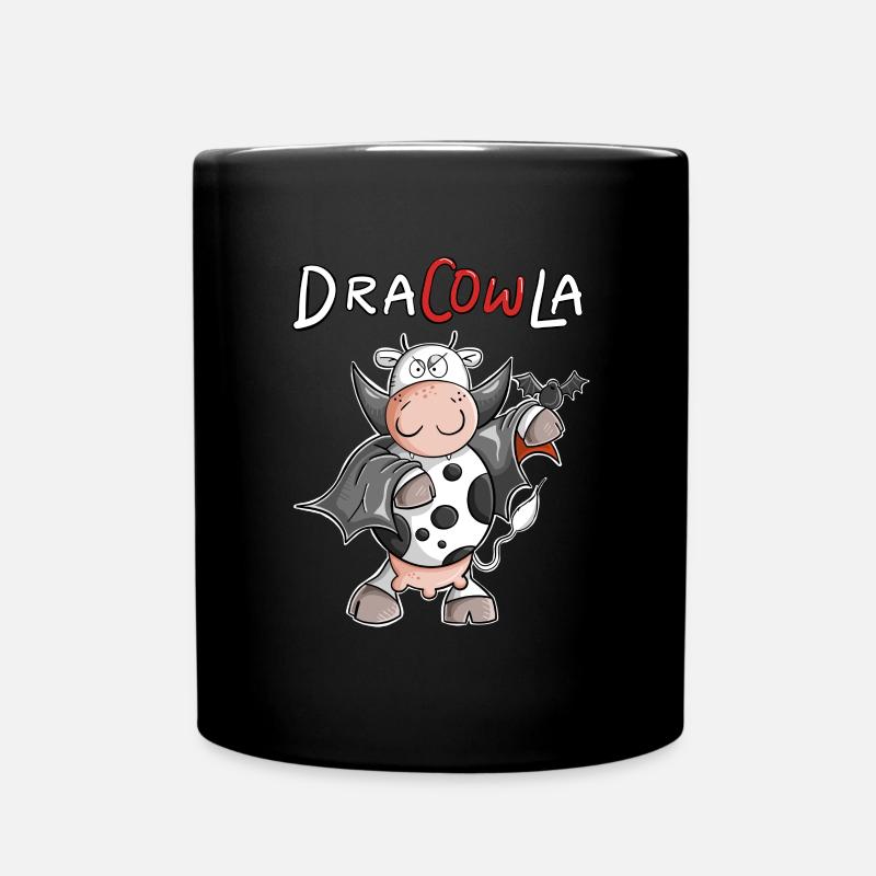 DraCOWla Drakula Kuh Halloween - Tasse einfarbig - Schwarz