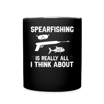 Speerfischen Speerfischer Fische Speer Fischer - Tasse einfarbig - Schwarz - Vorne