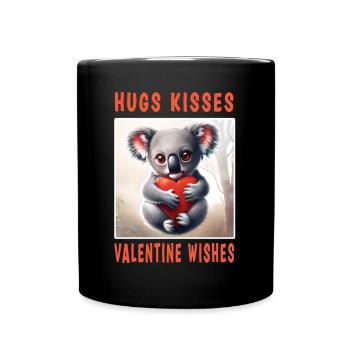 Câlins Bisous et souhaits Valentin - Mug uni - noir - Devant
