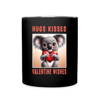Câlins Bisous et souhaits Valentin - Mug uni - noir - Devant