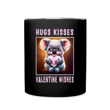 Câlins Bisous et souhaits Valentin - Mug uni - noir - Devant