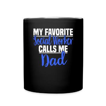 Social Work Social Work Social Work Dad - Full Colour Mug - black - Front