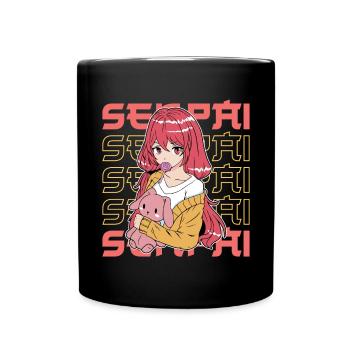Anime Manga Senpai Japanese Art / Japan - Tasse einfarbig - Schwarz - Vorne