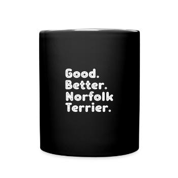 Norfolk Terrier - Tasse einfarbig - Schwarz - Vorne