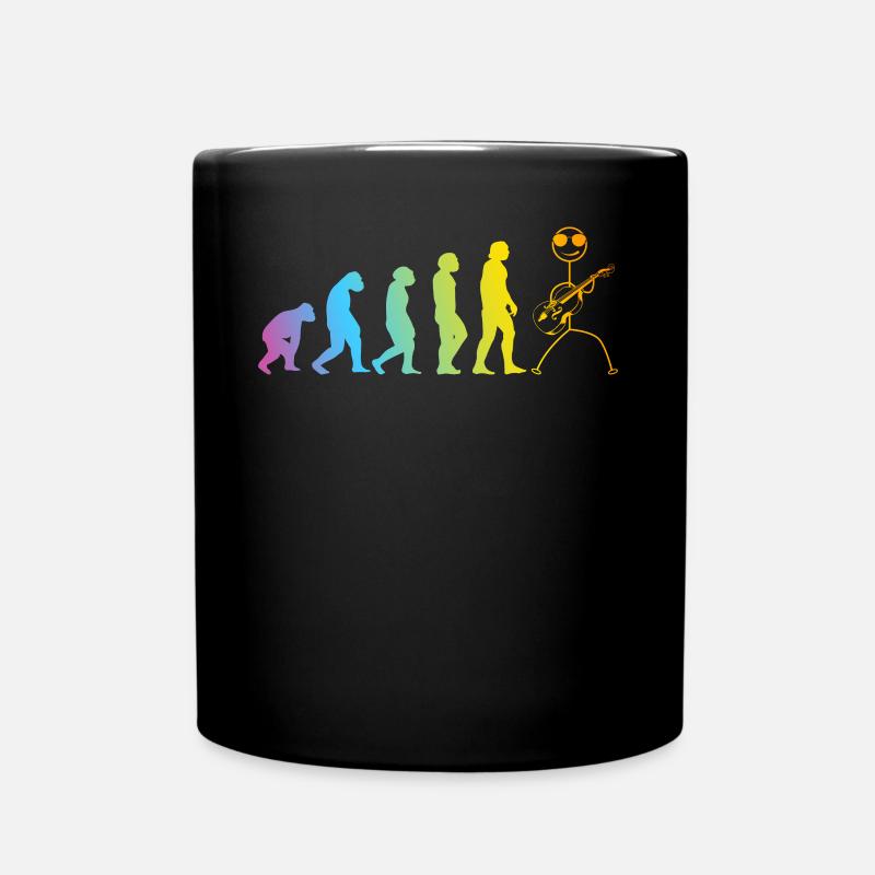 Double Bass Evolution Funny Stick Figure Double Ba - Mug uni - noir