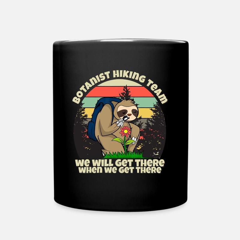 Botaniker Wanderteam, Botanisches Faultier - Tasse einfarbig - Schwarz