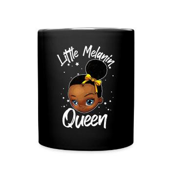 Lustiges kleines Mädchen Melanin Geschenk | Schwarzes Geschichtsmagazin - Tasse einfarbig - Schwarz - Vorne