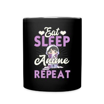 Manger dormir Anime Répéter Japanese Manga Lover Cospla - Mug uni - noir - Devant
