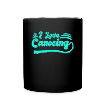 Ich liebe Kanusport - Tasse einfarbig - Schwarz - Vorne