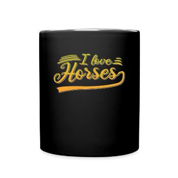 I love horses - Full Colour Mug - black - Front