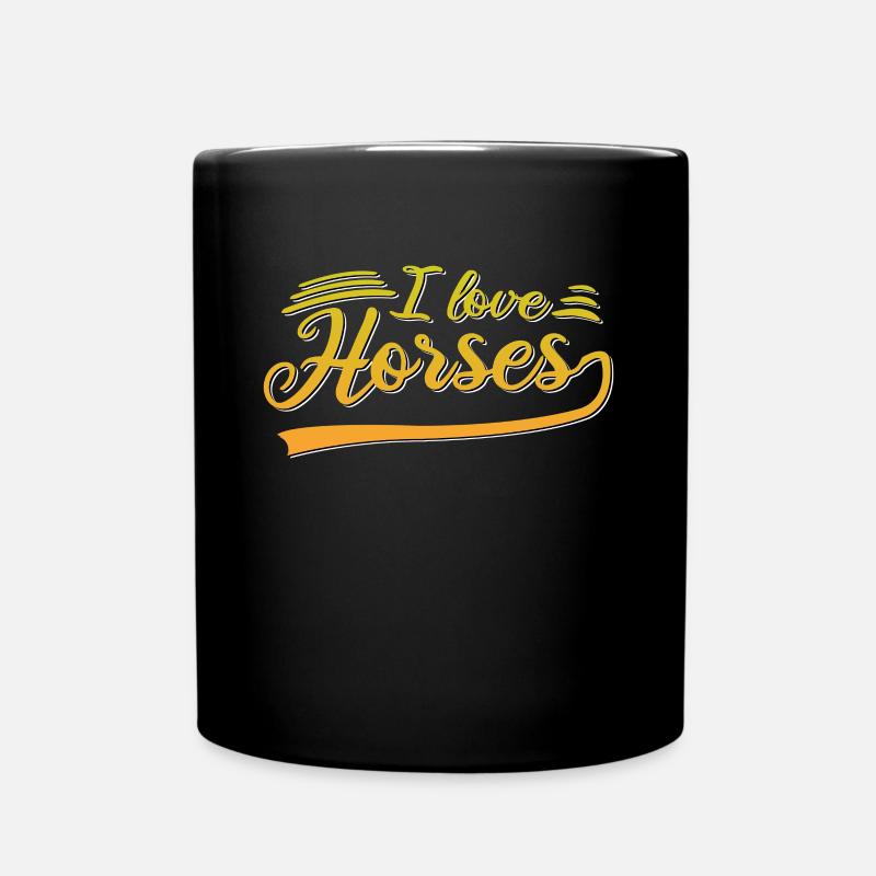 Ich liebe Pferde - Tasse einfarbig - Schwarz