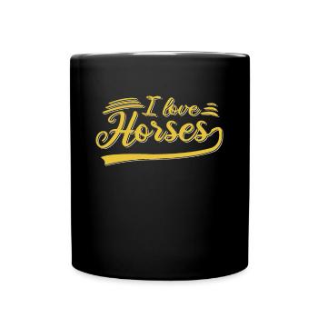 I love horses - Full Colour Mug - black - Front