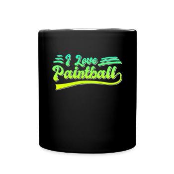 Ich liebe Paintball - Tasse einfarbig - Schwarz - Vorne
