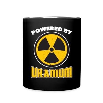 Powered By Uranium - Nuclear Engineering - Full Colour Mug - black - Front