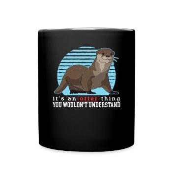 Otter Sea Otter | Otter Gift - Full Colour Mug - black - Front