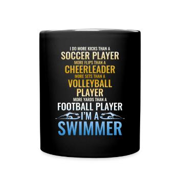 Lustiges Schwimmen Schwimmer - Tasse einfarbig - Schwarz - Vorne