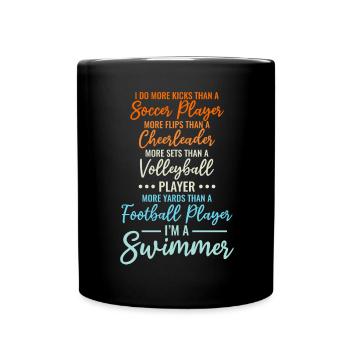 Lustiges Schwimmen Schwimmer - Tasse einfarbig - Schwarz - Vorne