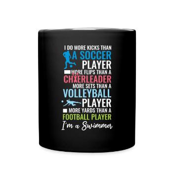 Lustiges Schwimmen Schwimmer - Tasse einfarbig - Schwarz - Vorne