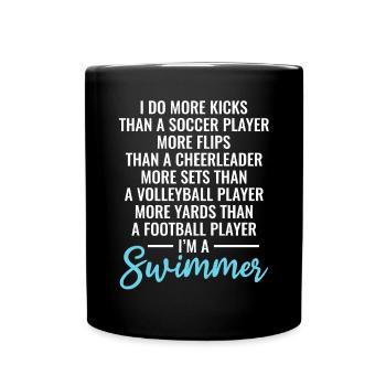Lustiges Schwimmen Schwimmer - Tasse einfarbig - Schwarz - Vorne